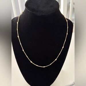 Beautiful beaded 14k filled over stainless steel chain:m; 17” in length.